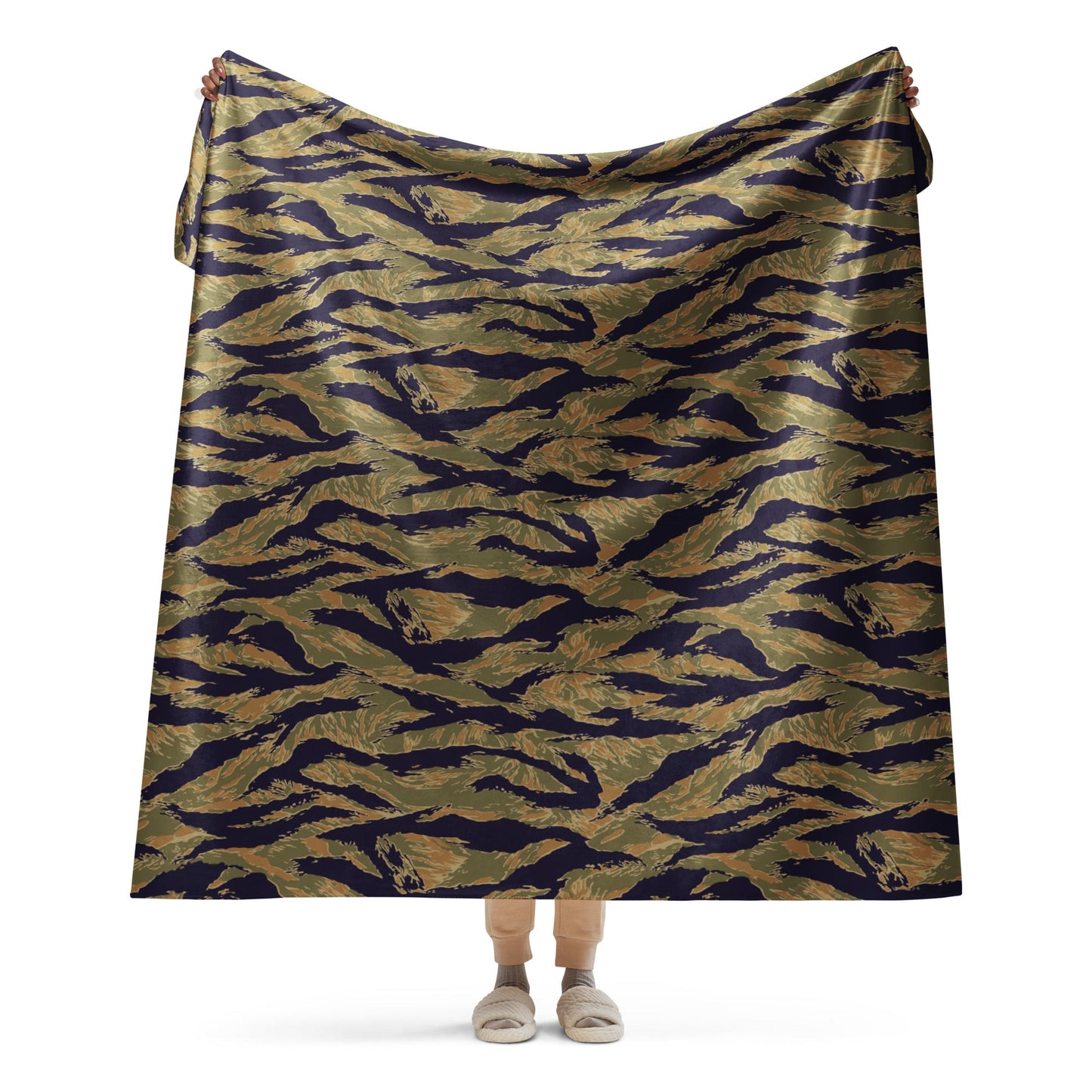 American Tiger Stripe Special Forces Advisor Gold CAMO Sherpa blanket - 60″×80″ - Blanket