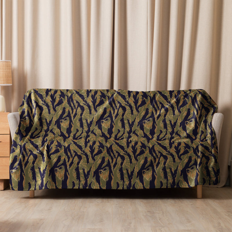 Tiger Stripe Special Forces Advisor Gold CAMO Sherpa Blanket