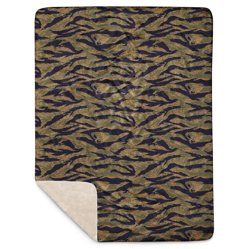 Tiger Stripe Special Forces Advisor Gold CAMO Sherpa Blanket