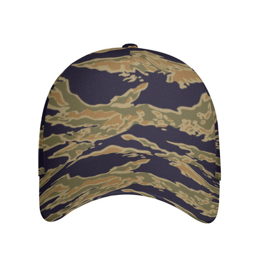 American Tiger Stripe Special Forces Advisor Gold CAMO Snapback Ball Cap - U / White
