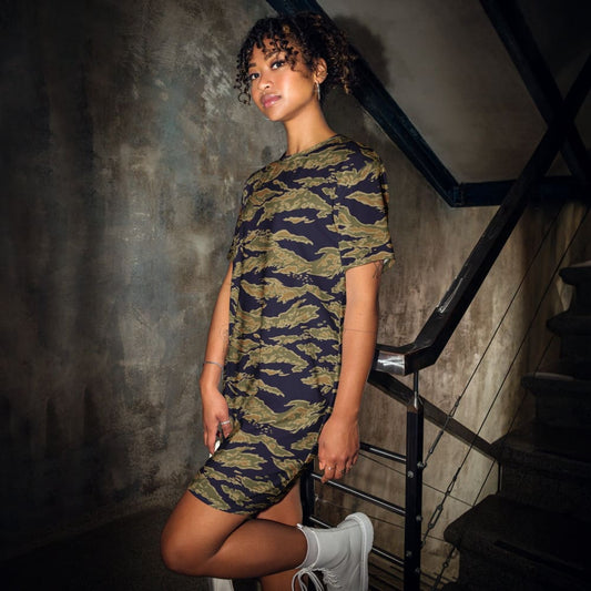 American Tiger Stripe Special Forces Advisor Gold CAMO T-shirt dress - 2XS Womens