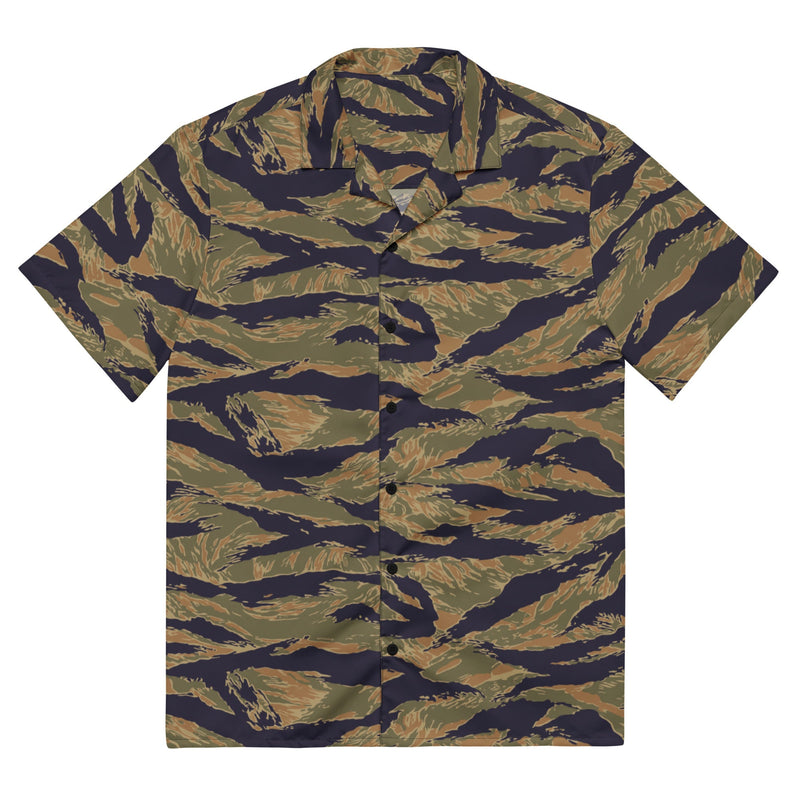 Tiger Stripe Special Forces Advisor Gold CAMO Unisex Short-Sleeve Button Shirt - 2XS - Button-Up
