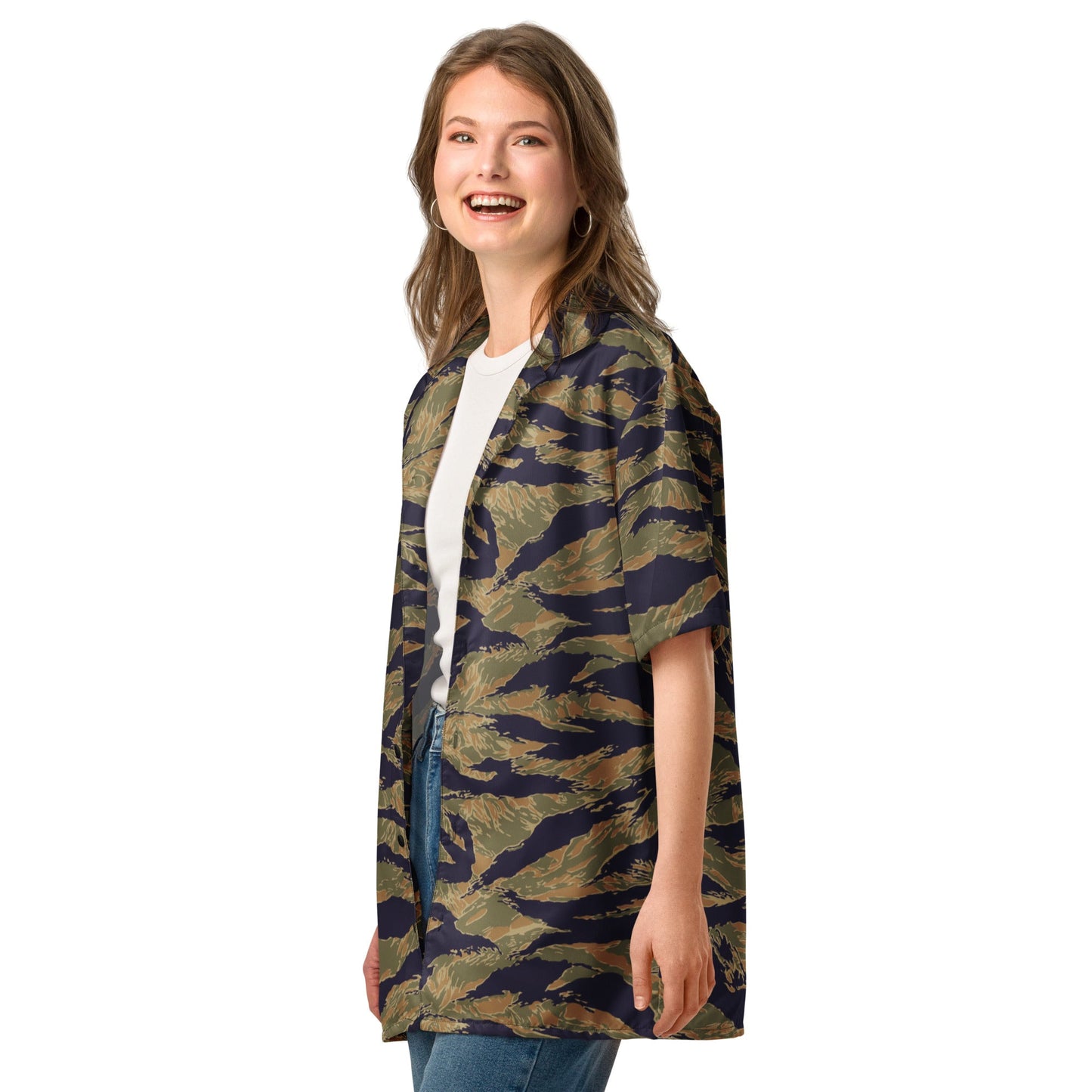 American Tiger Stripe Special Forces Advisor Gold CAMO Unisex button shirt - Button Shirts