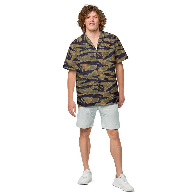 Tiger Stripe Special Forces Advisor Gold CAMO Unisex Short-Sleeve Button Shirt - Button-Up