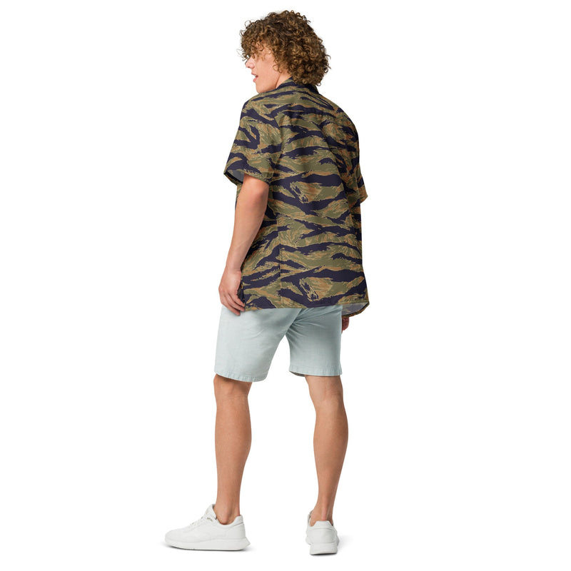 Tiger Stripe Special Forces Advisor Gold CAMO Unisex Short-Sleeve Button Shirt - Button-Up