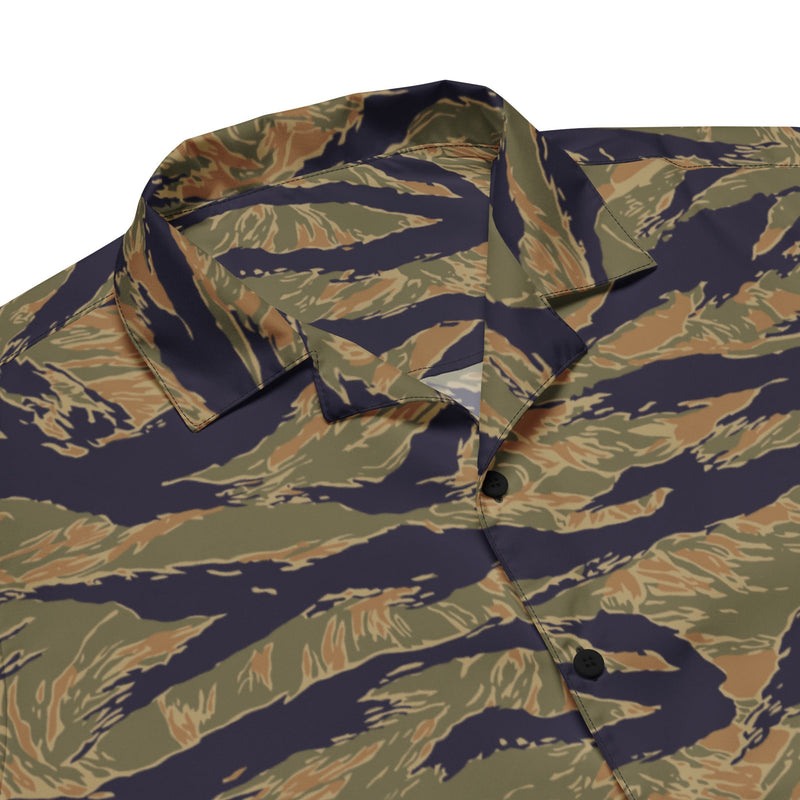Tiger Stripe Special Forces Advisor Gold CAMO Unisex Short-Sleeve Button Shirt - Button-Up