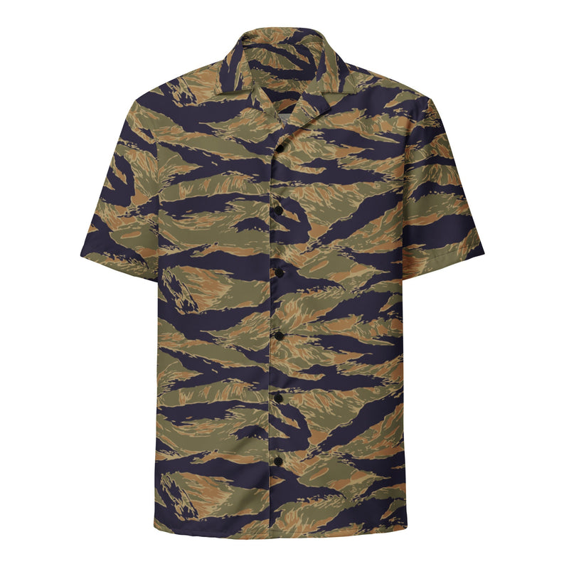 Tiger Stripe Special Forces Advisor Gold CAMO Unisex Short-Sleeve Button Shirt - Button-Up