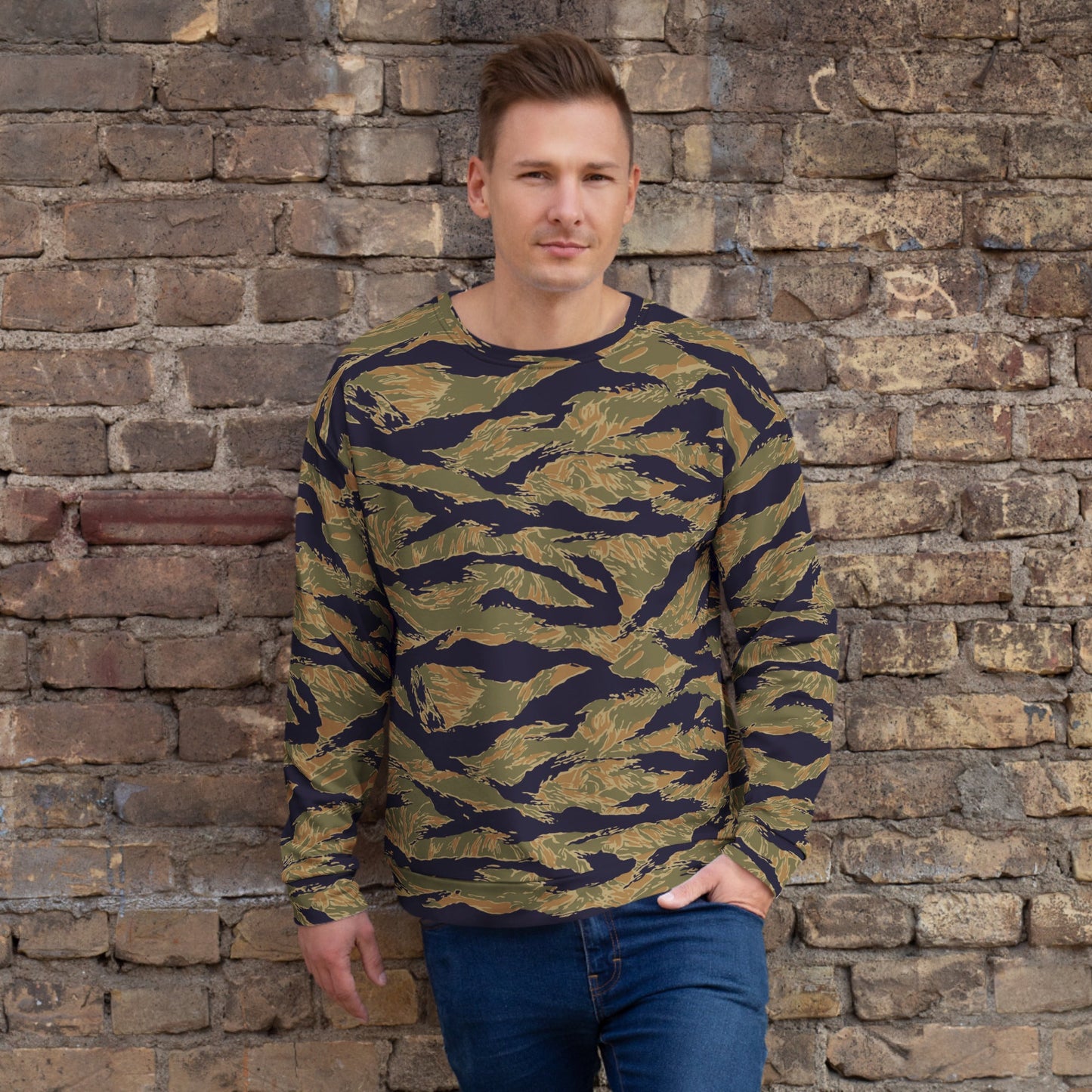 American Tiger Stripe Special Forces Advisor Gold CAMO Unisex Sweatshirt - XS