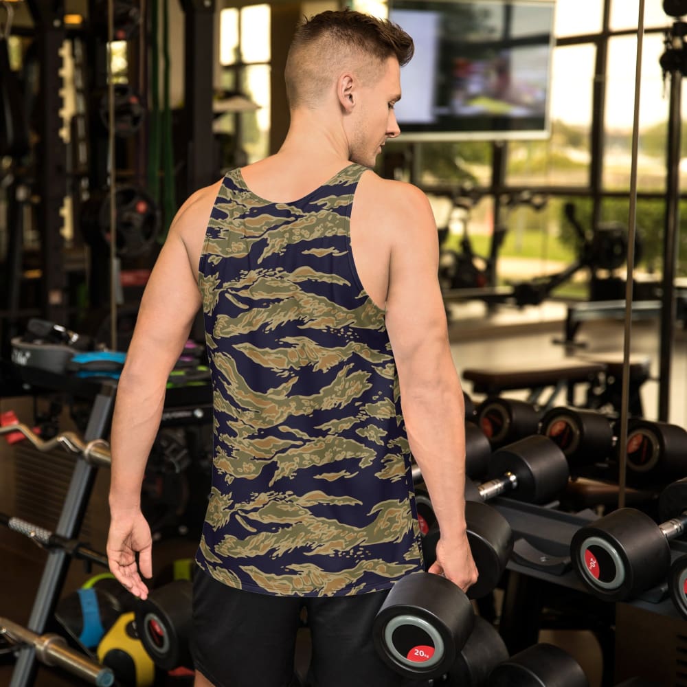 American Tiger Stripe Special Forces Advisor Gold CAMO Unisex Tank Top