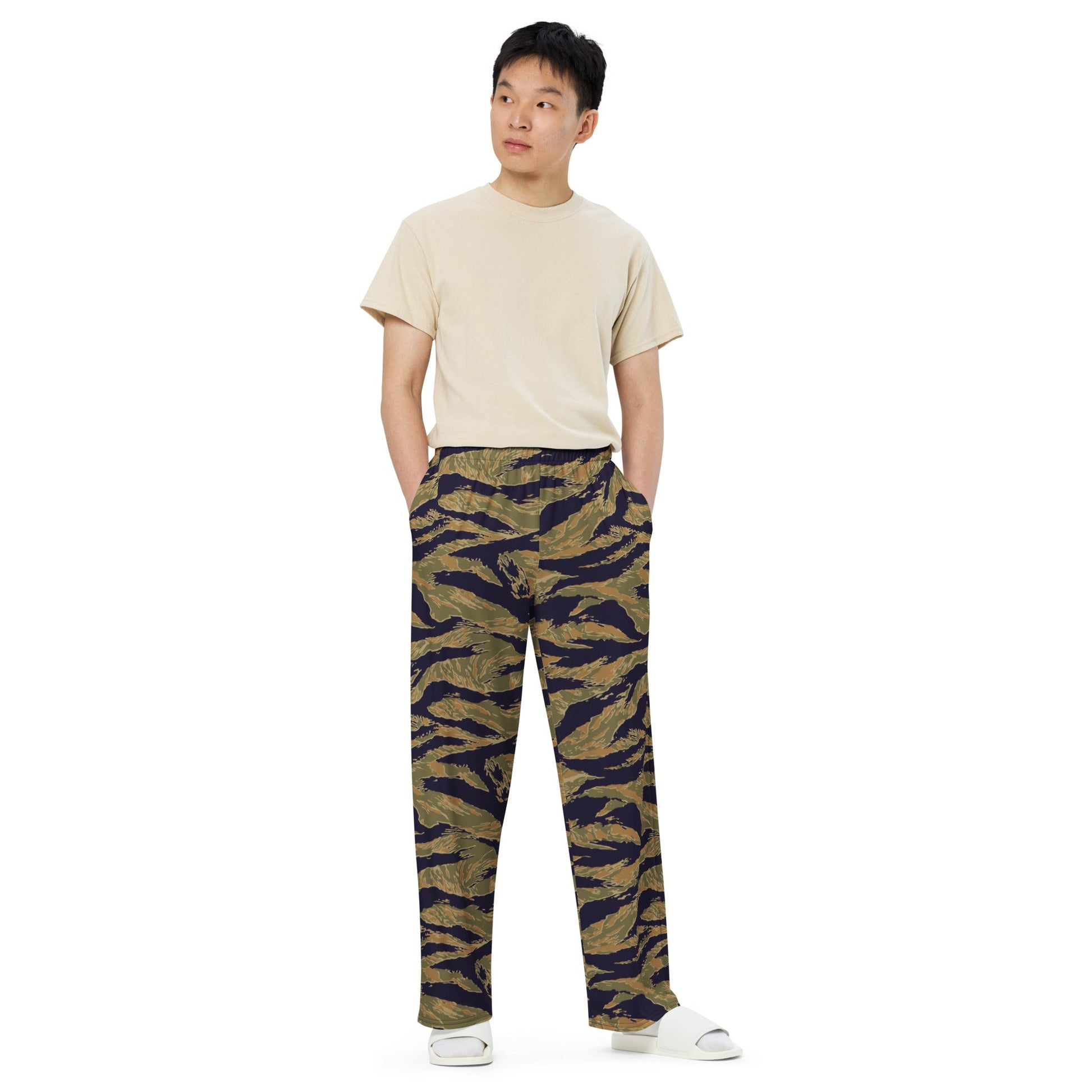 American Tiger Stripe Special Forces Advisor Gold CAMO unisex wide-leg pants - Wide-leg Pants