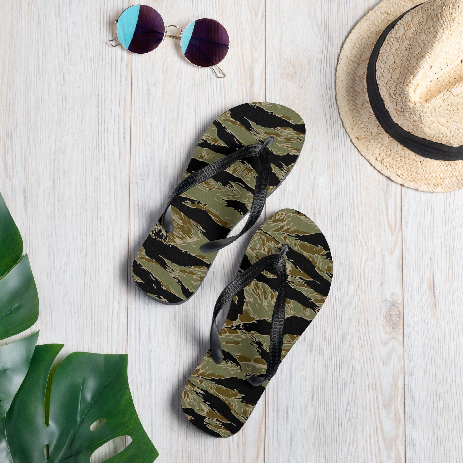 American Tiger Stripe Special Forces Advisor Sparse CAMO Flip-Flops - S