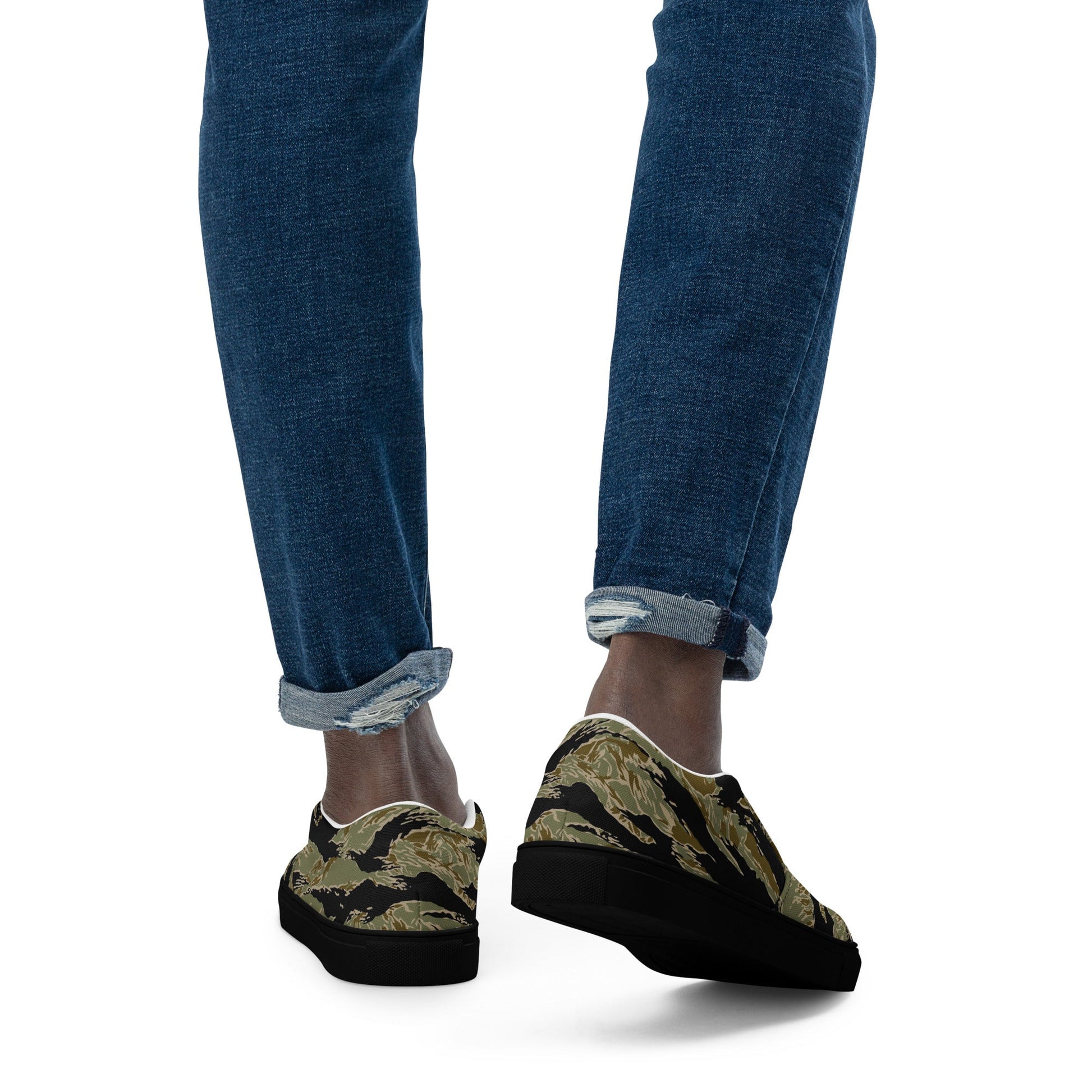 American Tiger Stripe Special Forces Advisor Sparse CAMO Mens Slip-On Canvas Shoes