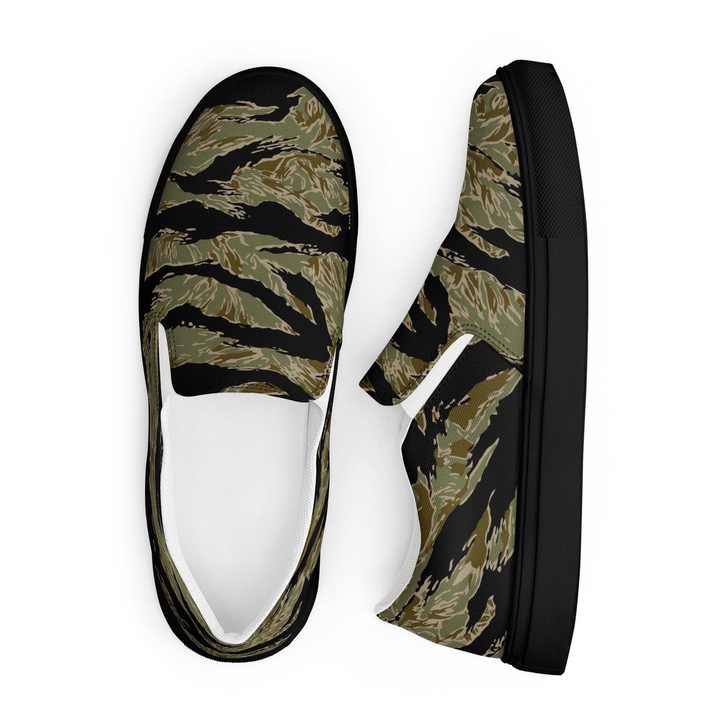 American Tiger Stripe Special Forces Advisor Sparse CAMO Mens Slip-On Canvas Shoes