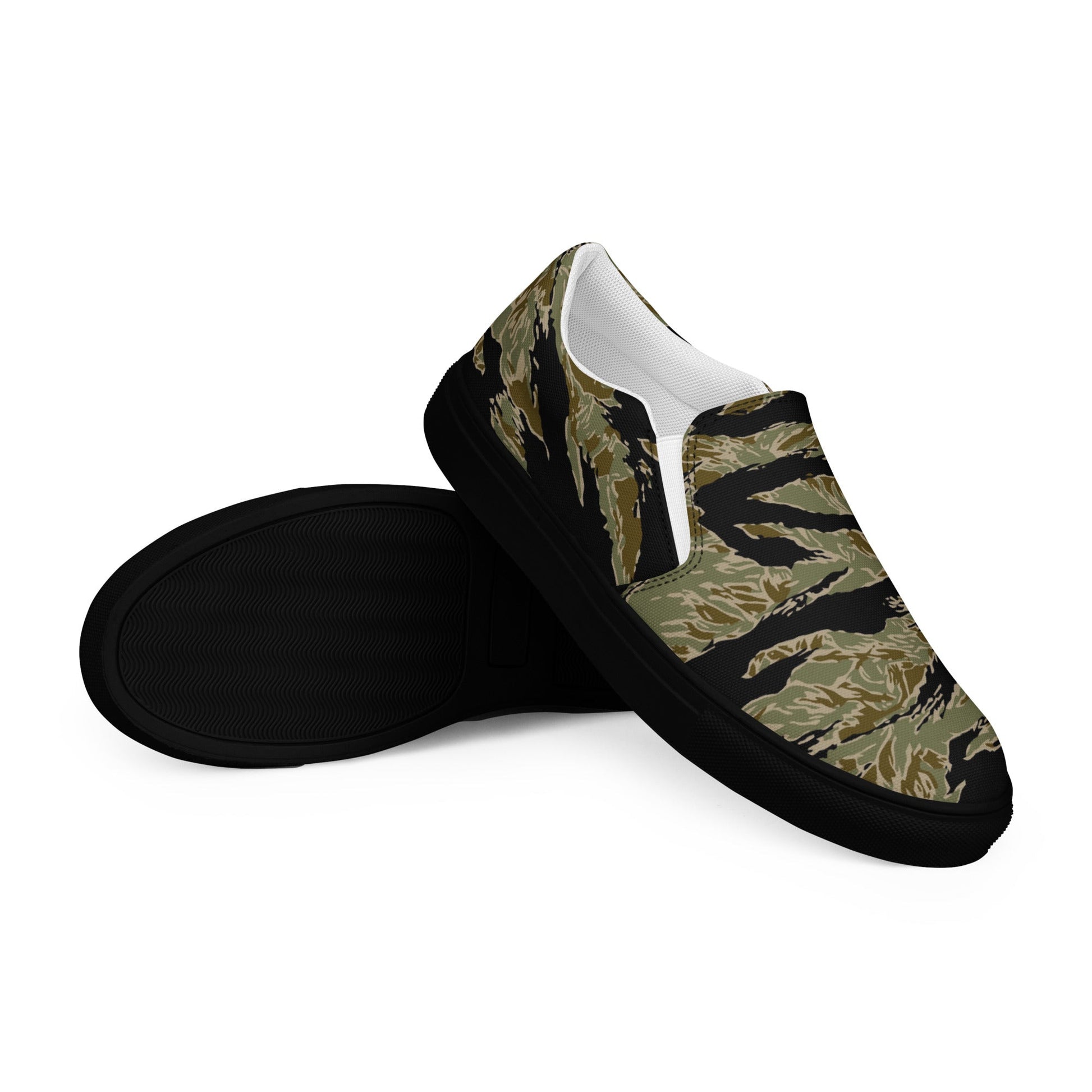 American Tiger Stripe Special Forces Advisor Sparse CAMO Mens Slip-On Canvas Shoes