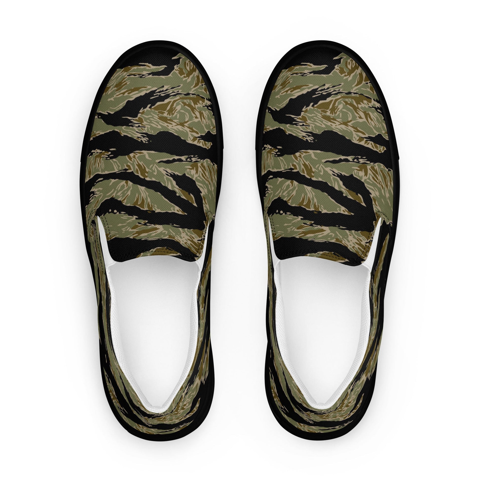 American Tiger Stripe Special Forces Advisor Sparse CAMO Mens Slip-On Canvas Shoes