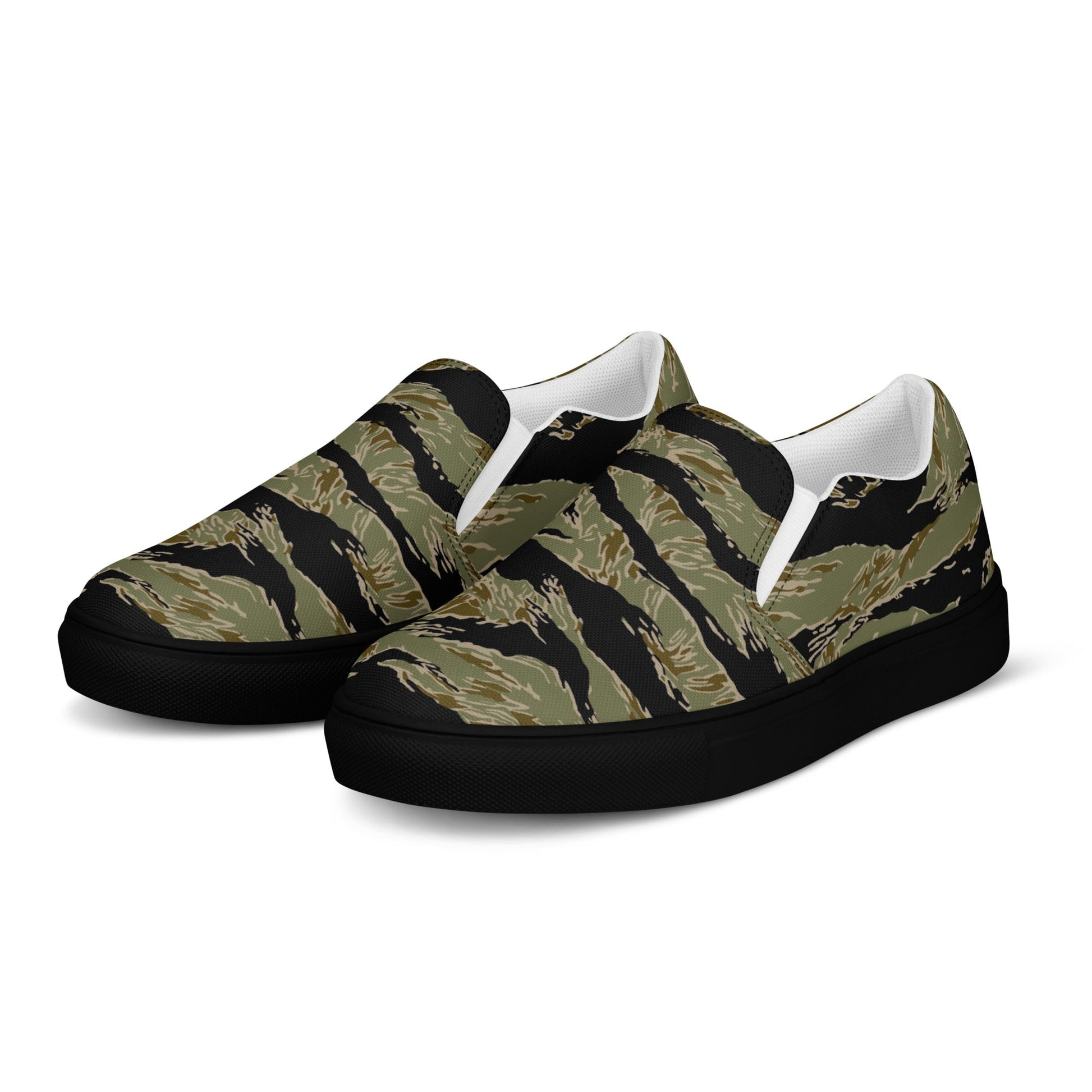 American Tiger Stripe Special Forces Advisor Sparse CAMO Mens Slip-On Canvas Shoes