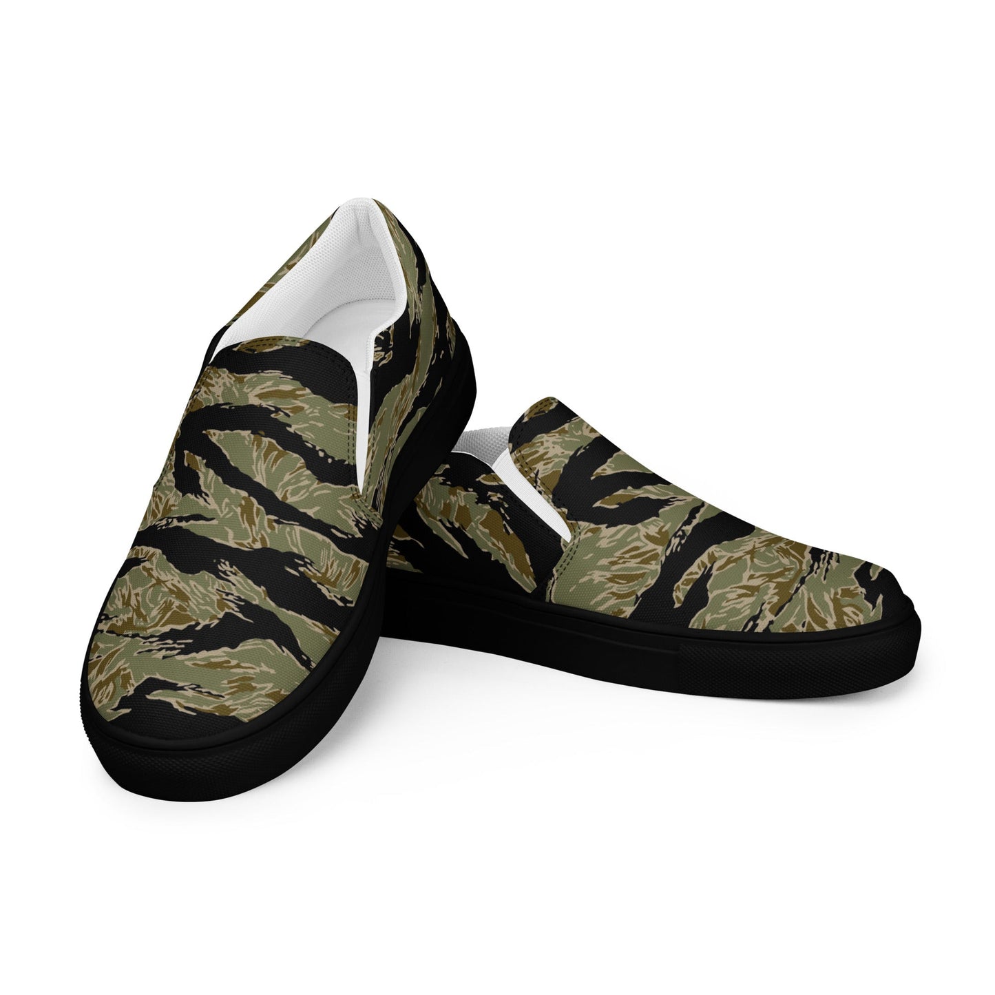 American Tiger Stripe Special Forces Advisor Sparse CAMO Mens Slip-On Canvas Shoes - 5