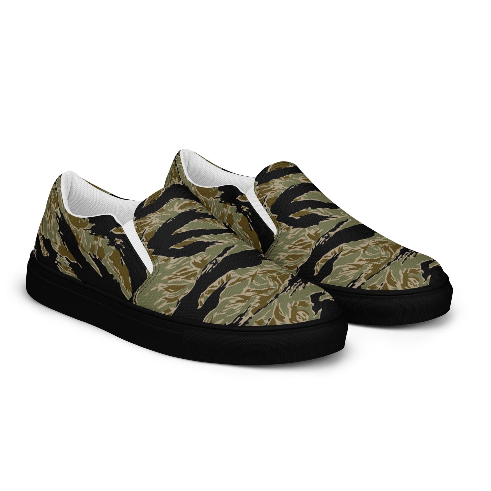 American Tiger Stripe Special Forces Advisor Sparse CAMO Mens Slip-On Canvas Shoes