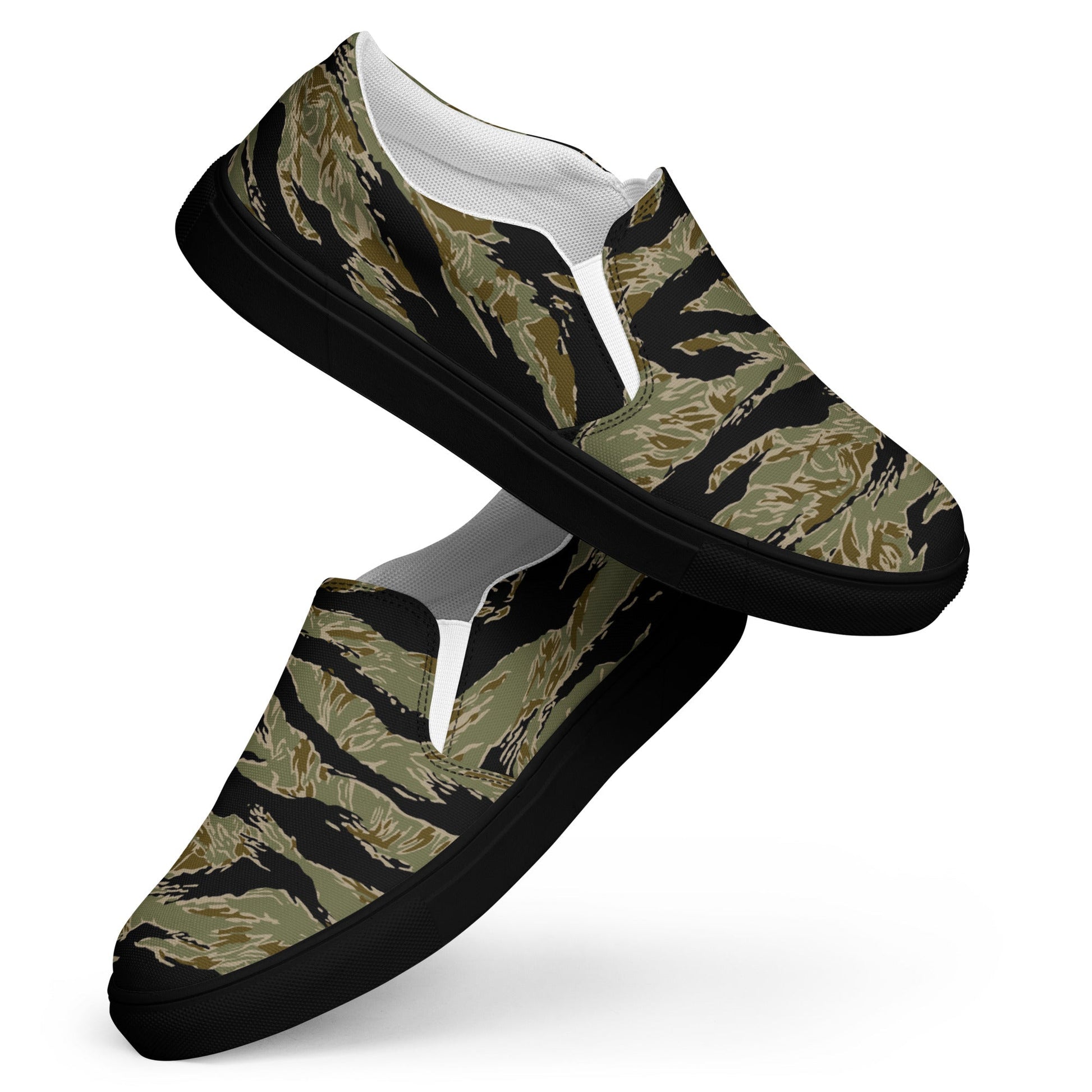 American Tiger Stripe Special Forces Advisor Sparse CAMO Mens Slip-On Canvas Shoes