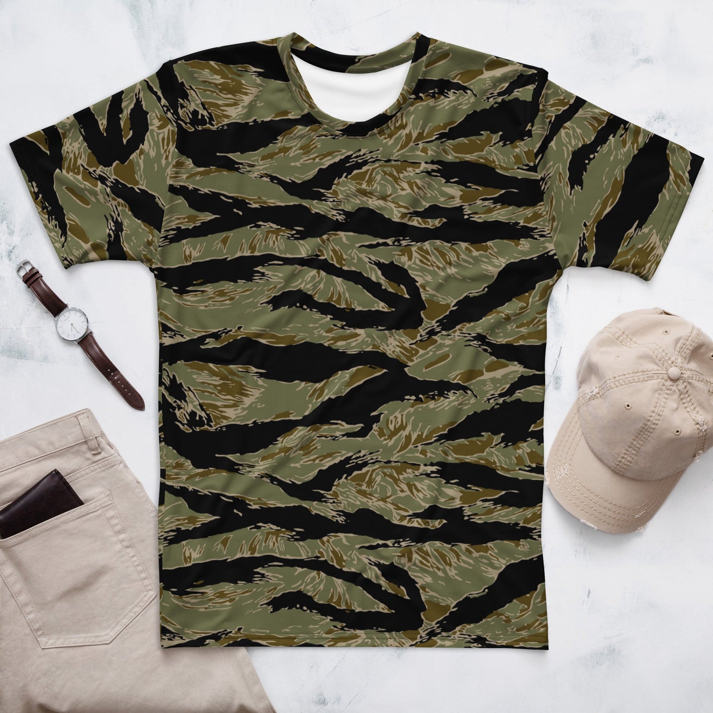 American Tiger Stripe Special Forces Advisor Sparse CAMO Mens T-Shirt - XS