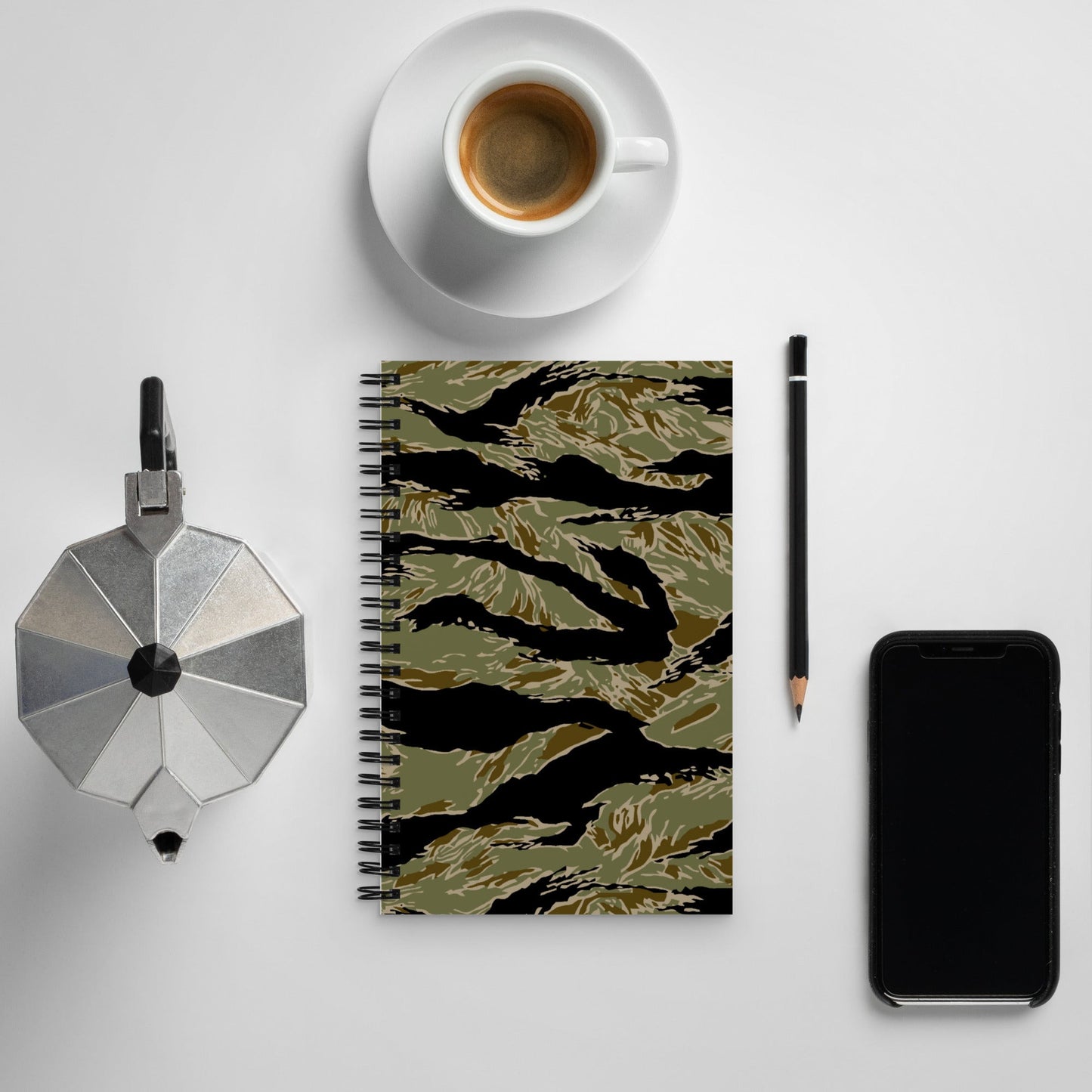 American Tiger Stripe Special Forces Advisor Sparse CAMO Spiral Notebook