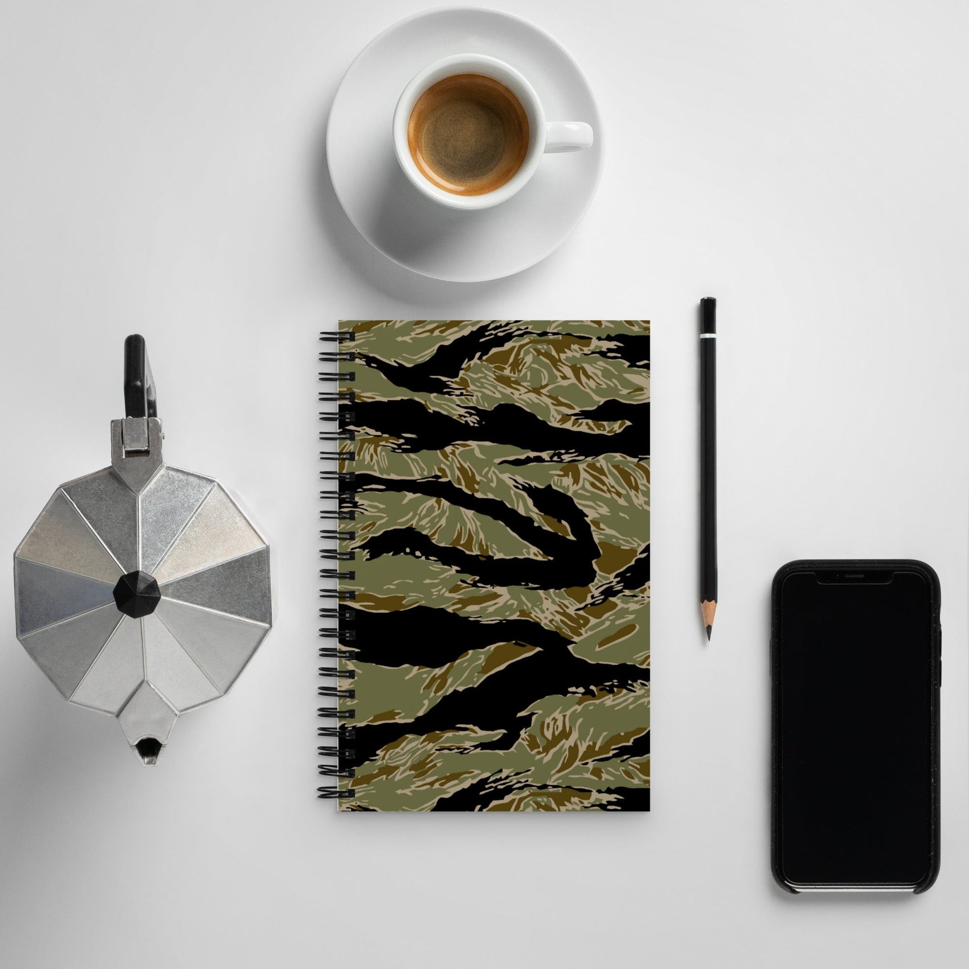 American Tiger Stripe Special Forces Advisor Sparse CAMO Spiral Notebook