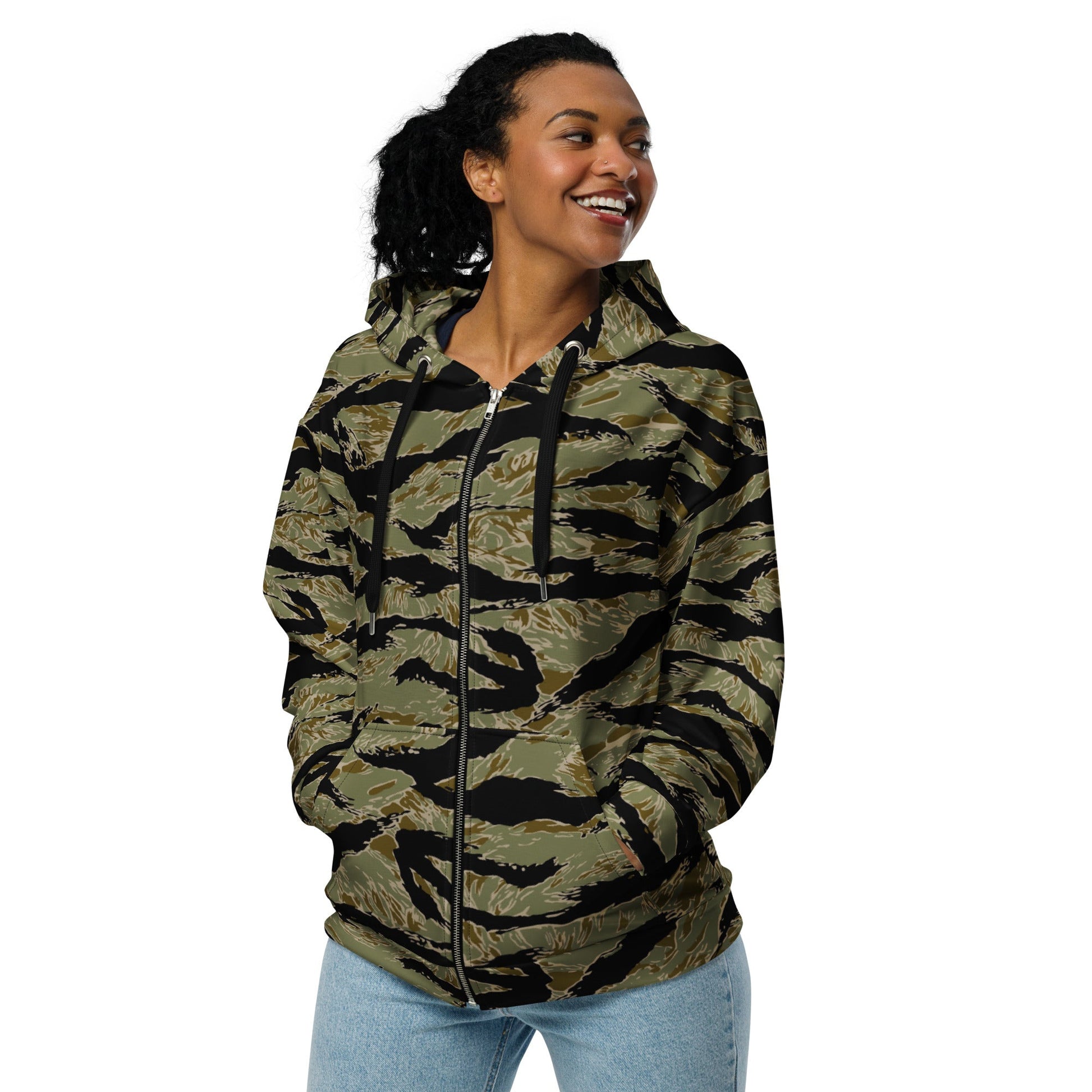 American Tiger Stripe Special Forces Advisor Sparse CAMO Unisex Zip Hoodie