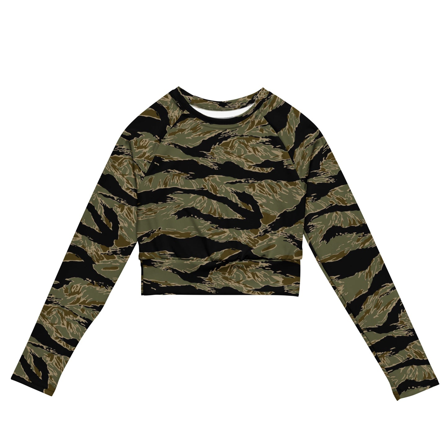 American Tiger Stripe Special Forces Advisor Sparse CAMO Womens Long-Sleeve Crop Top