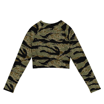 American Tiger Stripe Special Forces Advisor Sparse CAMO Womens Long-Sleeve Crop Top