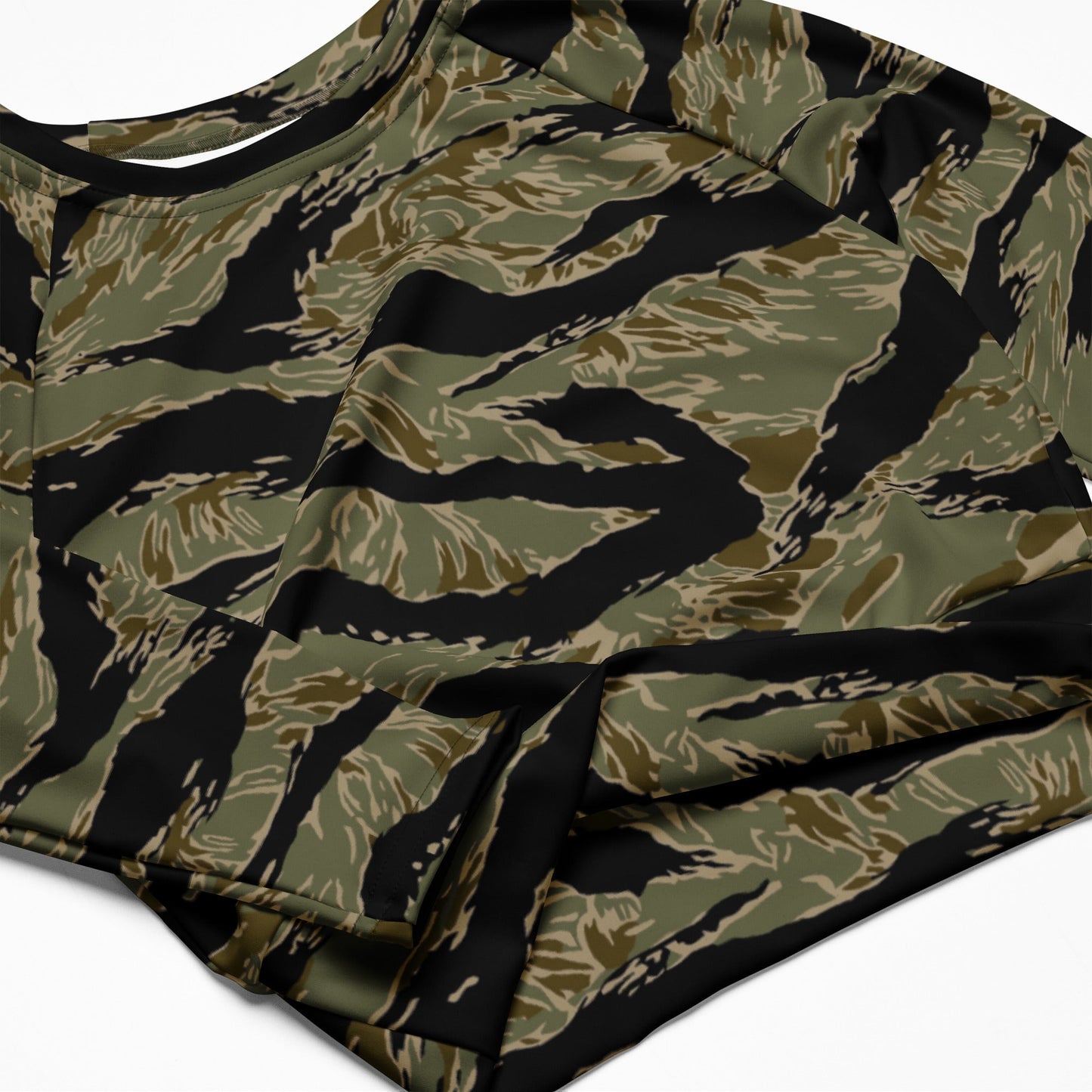 American Tiger Stripe Special Forces Advisor Sparse CAMO Womens Long-Sleeve Crop Top