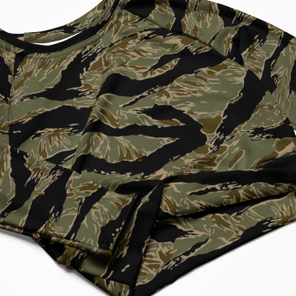 American Tiger Stripe Special Forces Advisor Sparse CAMO Womens Long-Sleeve Crop Top