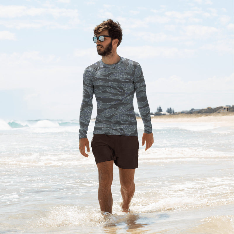 Tiger Stripe Urban Ghost CAMO Mens Long-sleeve Rash Guard - XS