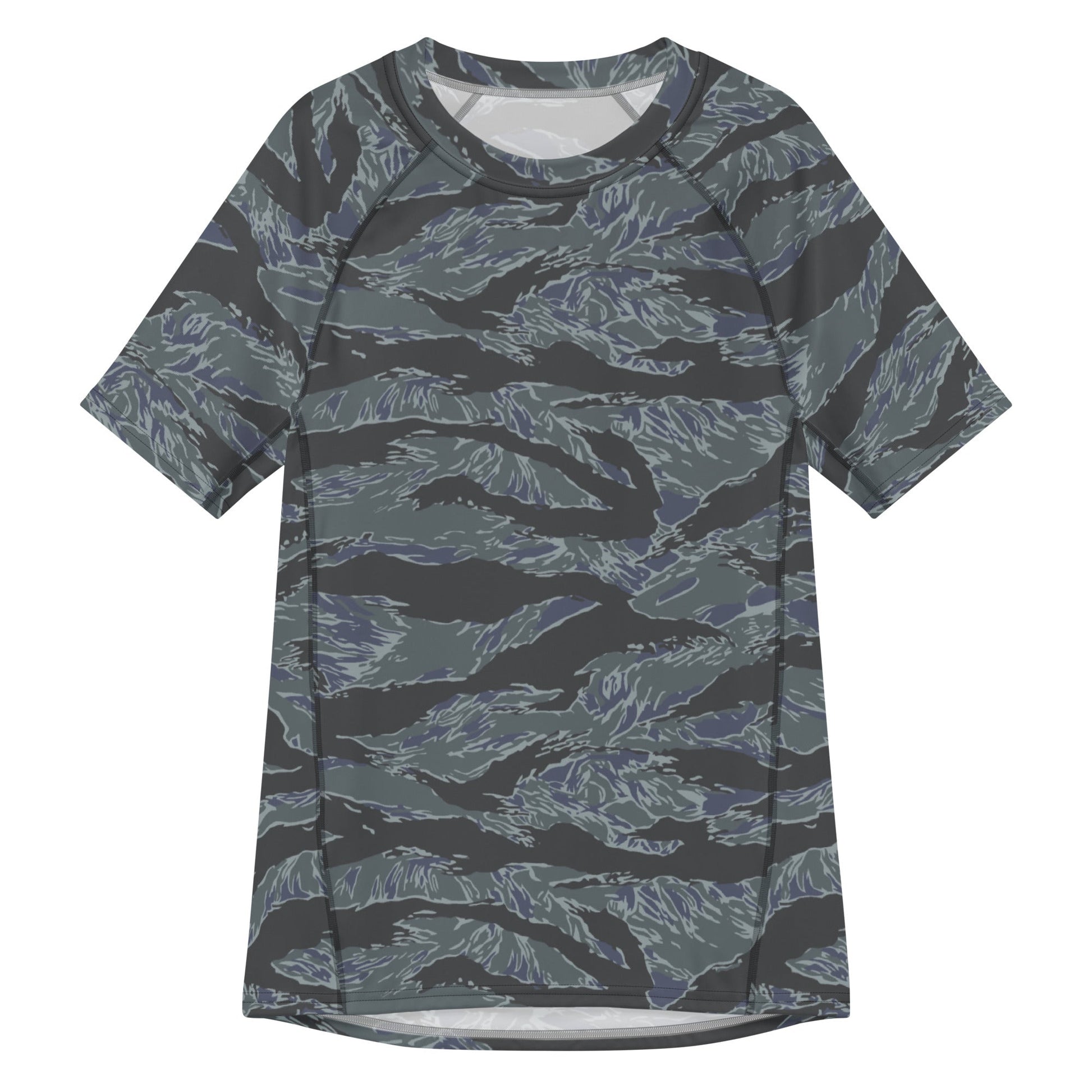 American Tiger Stripe Urban Ghost CAMO Mens Short-Sleeve Rash Guard - 2XS - Short-sleeve Guards