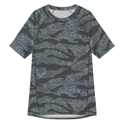 American Tiger Stripe Urban Ghost CAMO Mens Short-Sleeve Rash Guard - 2XS - Short-sleeve Guards