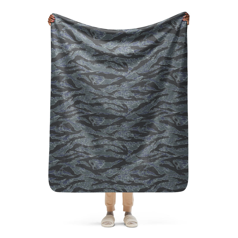 Tiger Stripe Urban Ghost CAMO Sherpa Blanket - 50″×60″