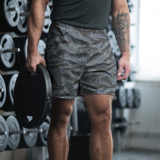 Tiger Stripe Urban Ghost CAMO Unisex Athletic Long Shorts - 2XS