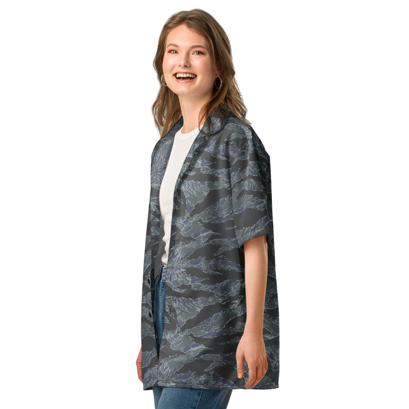Tiger Stripe Urban Ghost CAMO Unisex Short-Sleeve Button Shirt - Button-Up