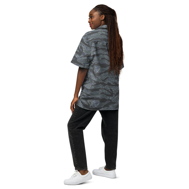 Tiger Stripe Urban Ghost CAMO Unisex Short-Sleeve Button Shirt - Button-Up