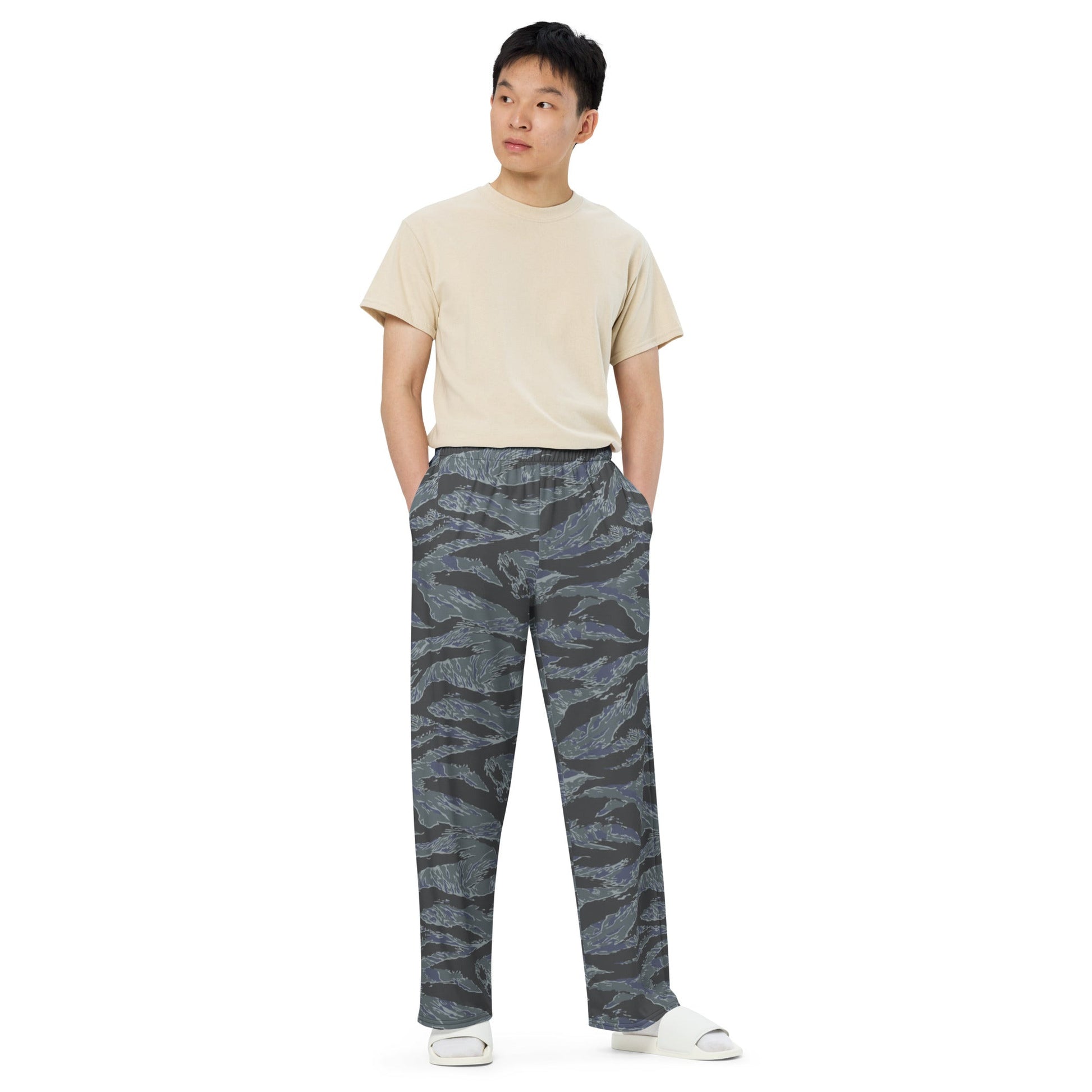 American Tiger Stripe Urban Ghost CAMO unisex wide-leg pants - Wide-leg Pants