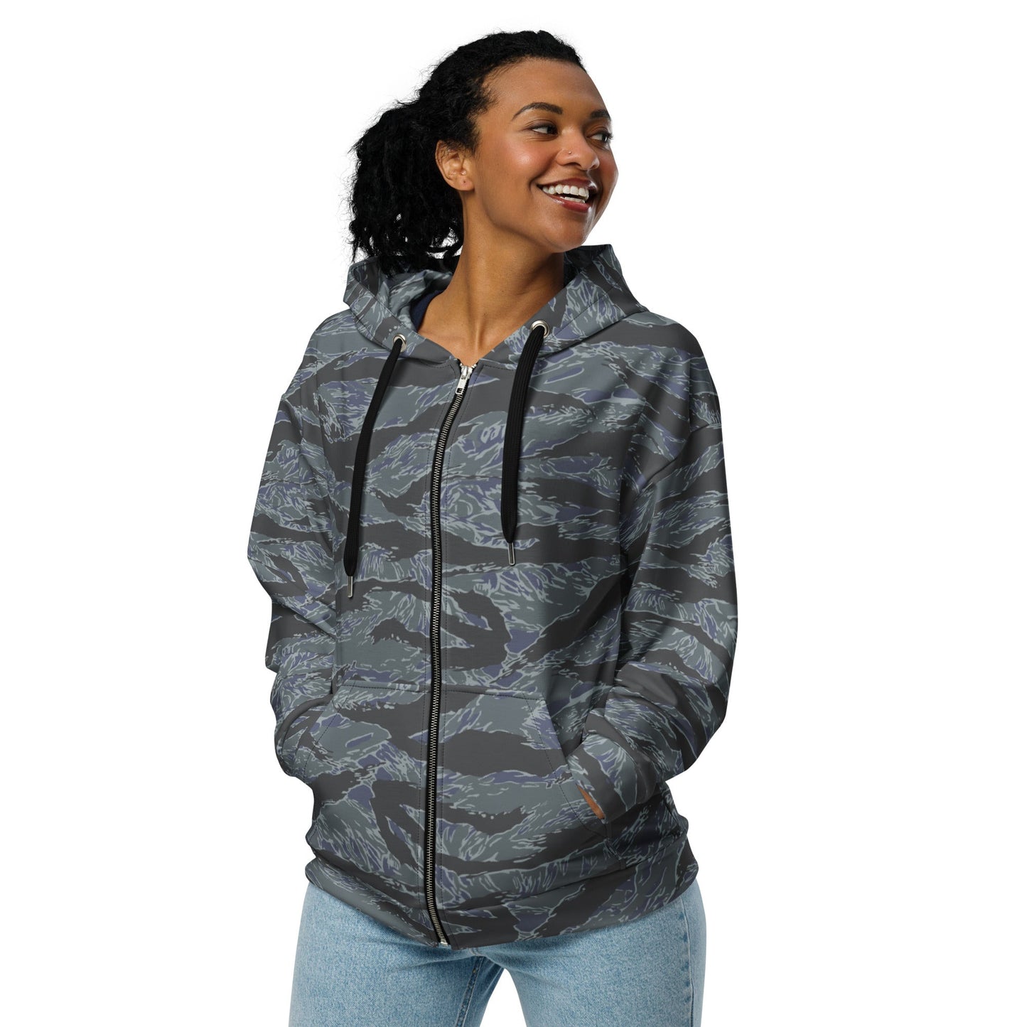 American Tiger Stripe Urban Ghost CAMO Unisex zip hoodie - Zip Hoodies