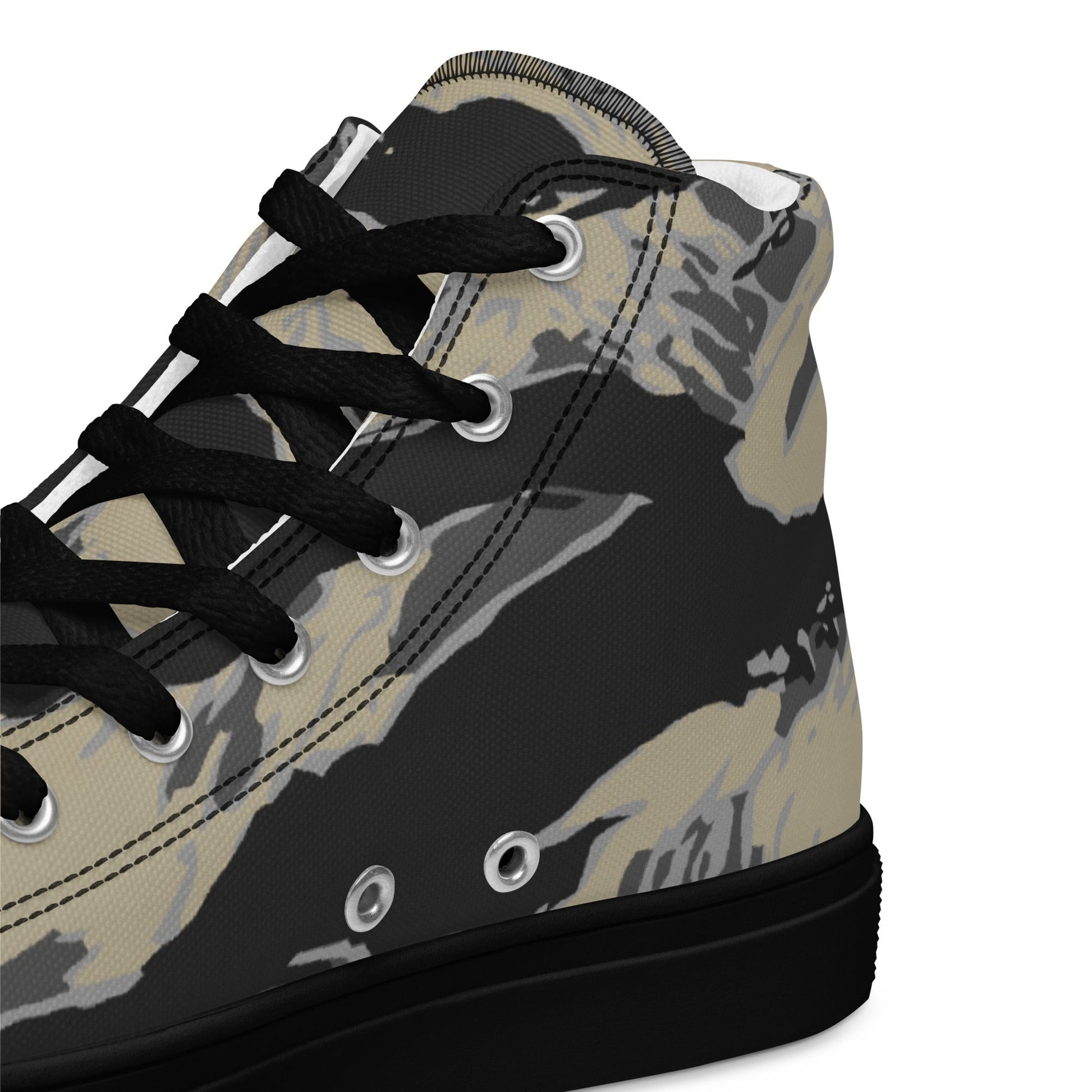 American Tiger Stripe Urban Rubble CAMO Mens high top canvas shoes - High Top Canvas Shoes