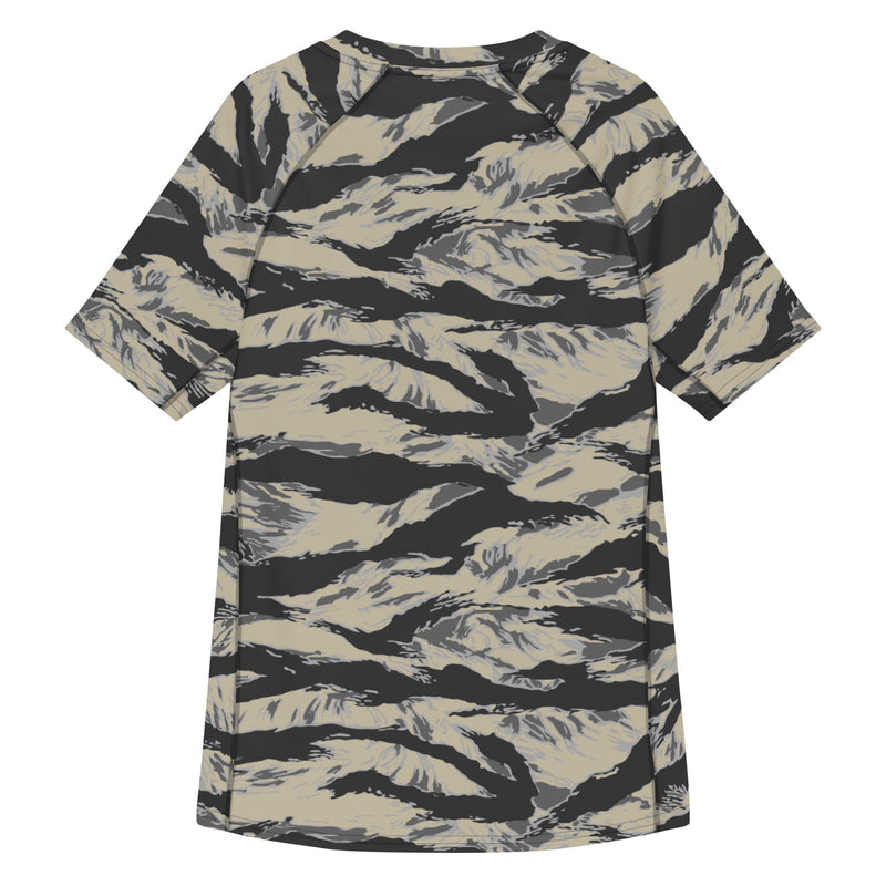 Tiger Stripe Urban Rubble CAMO Mens Short-Sleeve Rash Guard - SS