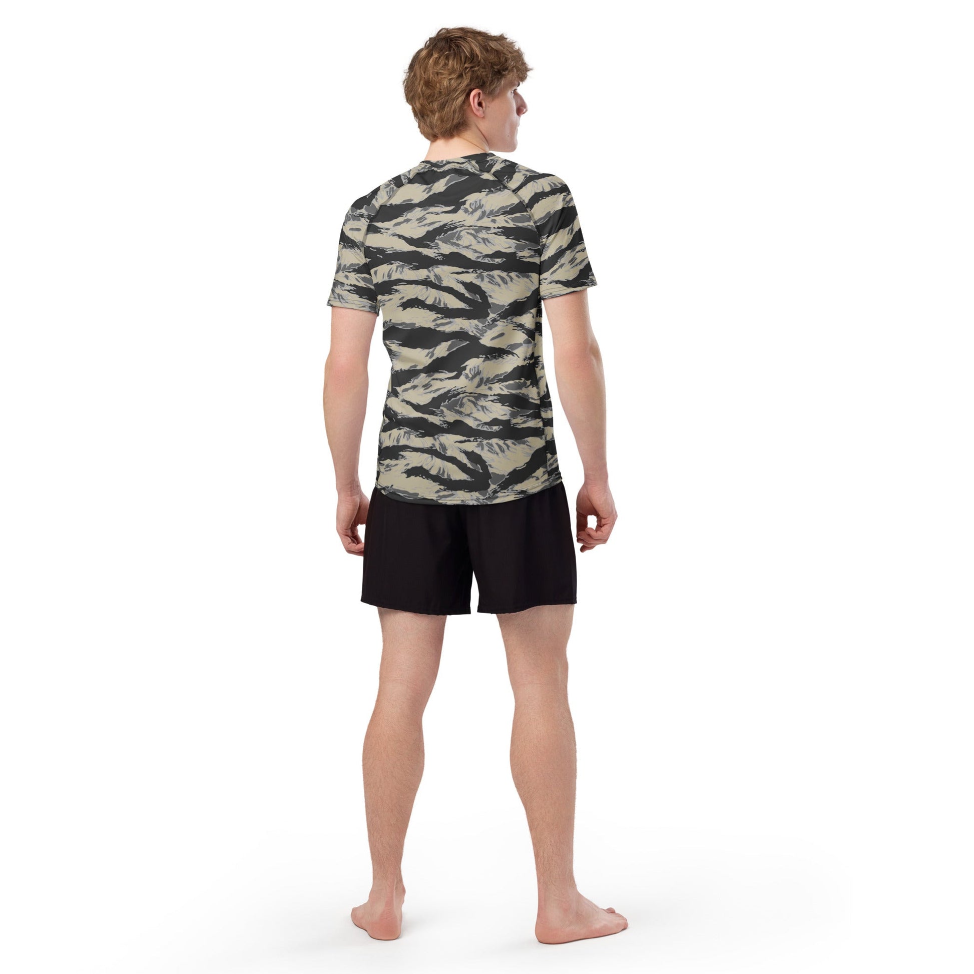 American Tiger Stripe Urban Rubble CAMO Mens Short-Sleeve Rash Guard - Short-sleeve Guards