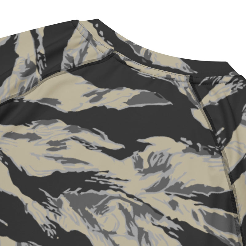 Tiger Stripe Urban Rubble CAMO Mens Short-Sleeve Rash Guard - SS
