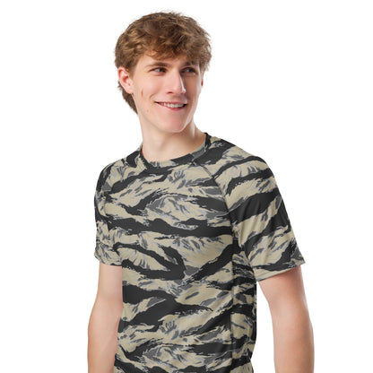 American Tiger Stripe Urban Rubble CAMO Mens Short-Sleeve Rash Guard - Short-sleeve Guards