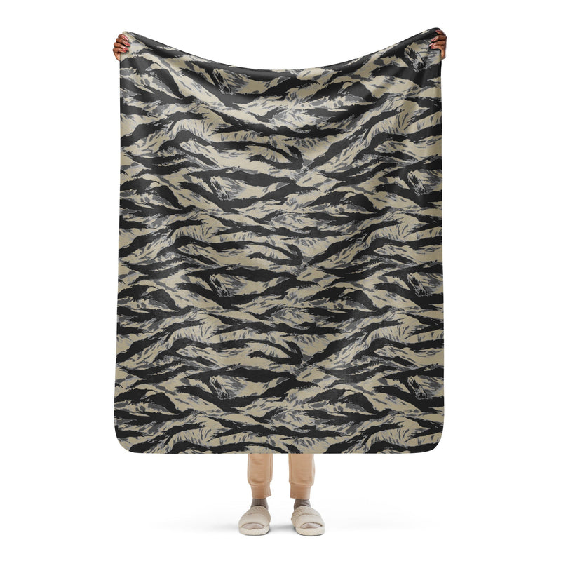 Tiger Stripe Urban Rubble CAMO Sherpa Blanket - 50″×60″