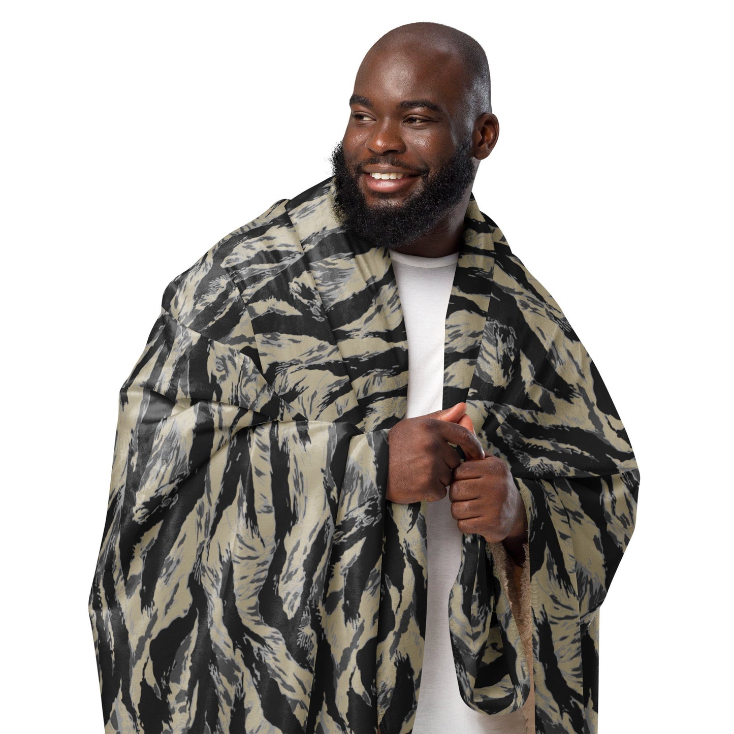 American Tiger Stripe Urban Rubble CAMO Sherpa blanket - Blankets