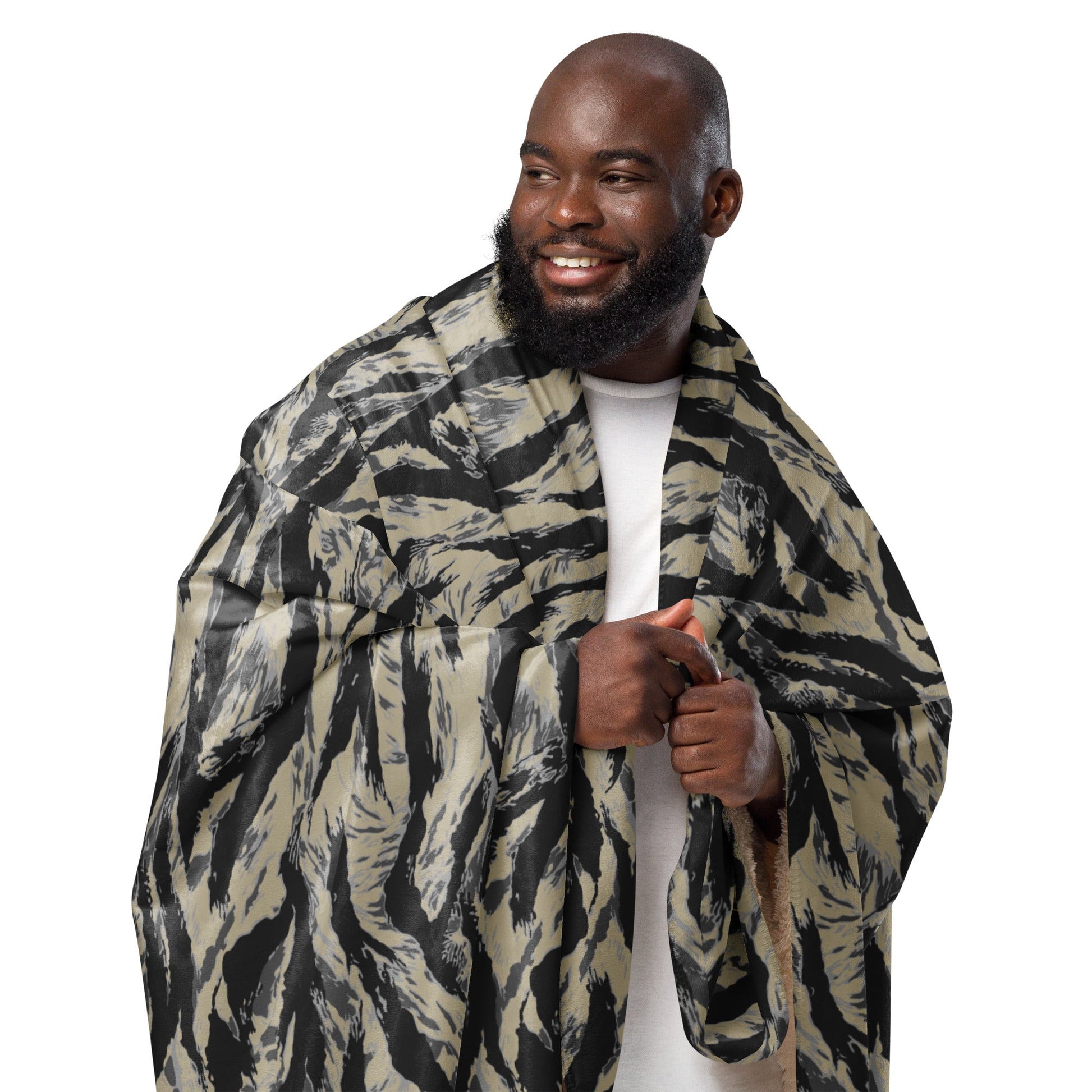 American Tiger Stripe Urban Rubble CAMO Sherpa blanket - Blankets