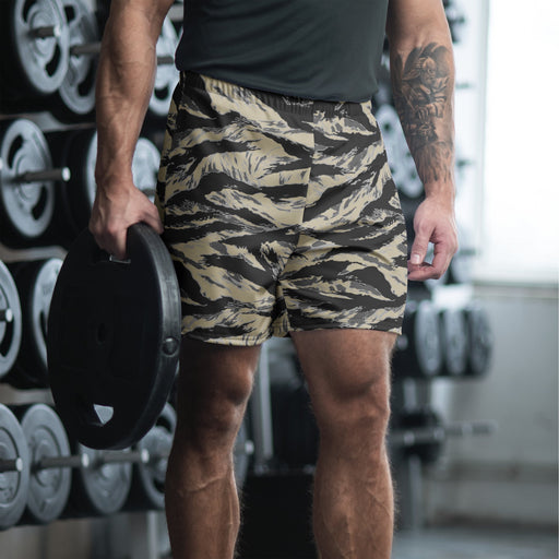 Tiger Stripe Urban Rubble CAMO Unisex Athletic Long Shorts - 2XS