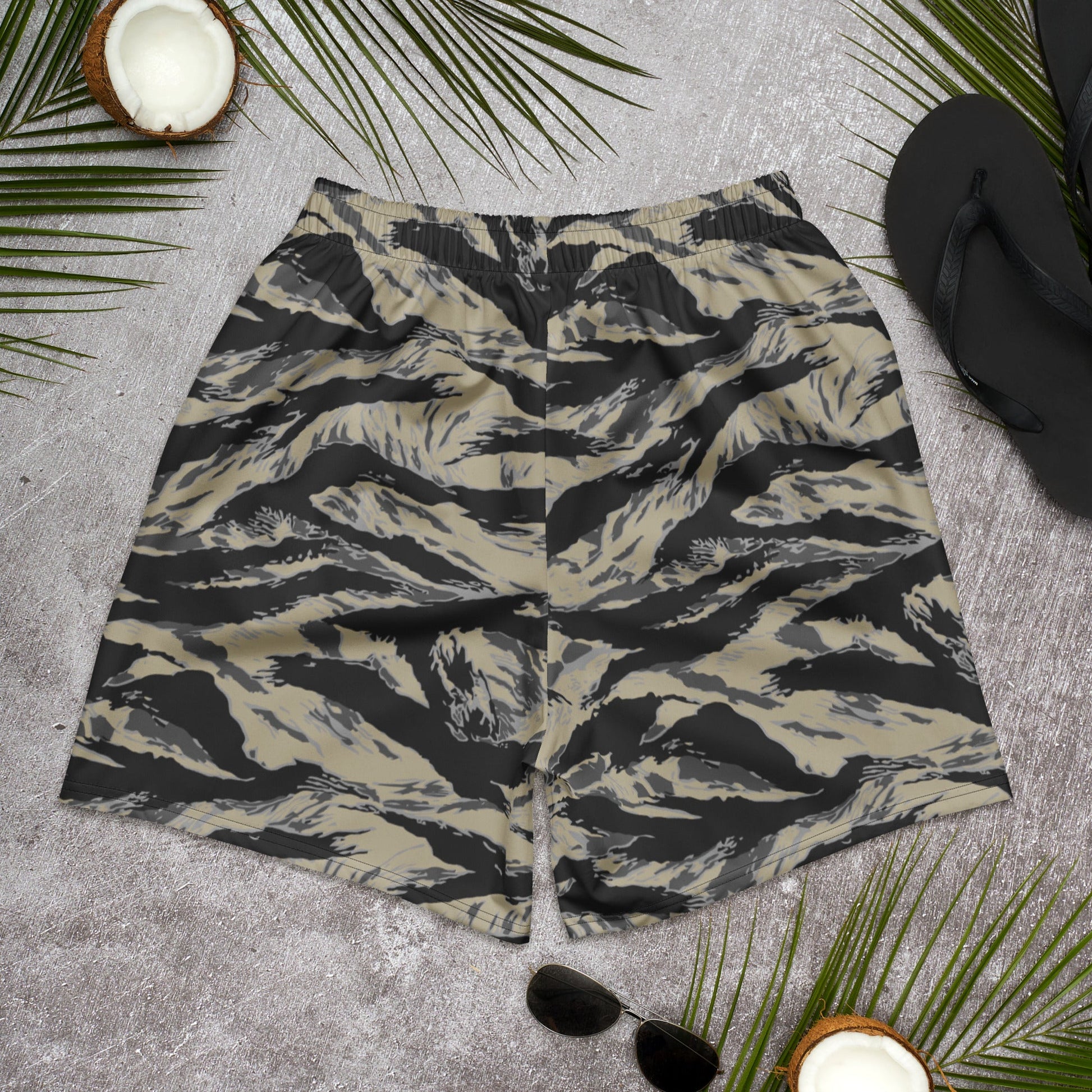 American Tiger Stripe Urban Rubble CAMO Unisex Athletic Long Shorts